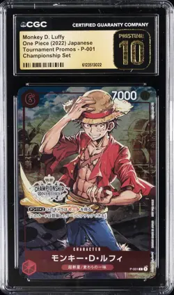 2022 ONE PIECE JPN TOURNAMENT PROMO CHAMP SET MONKEY D. LUFFY CGC 10 PRISTINE - Image 1