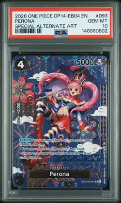 2026 ONE PIECE THE AZURE SEA'S SEVEN SPECIAL ALTERNATE ART #093 PERONA PSA 10 - Image 1