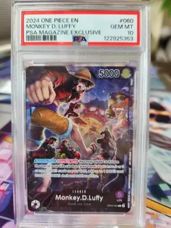 2024 ONE PIECE PROMOS PSA MAGAZINE EXCLUSIVE #060 MONKEY D. LUFFY PSA 10 - Image 1