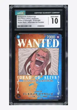 One Piece CGC10 GEM Donquixote Doflamingo SP Alt Art 2025 ST03-009 OP03 Japanese - Image 1