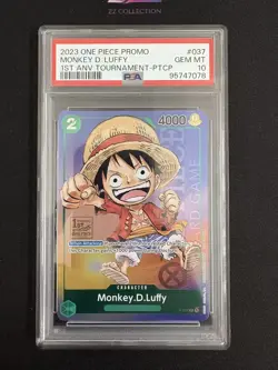 2023 One Piece EN Monkey D. Luffy P-037 1st Anniversary Tournament #2 PSA10 -WZY - Image 1