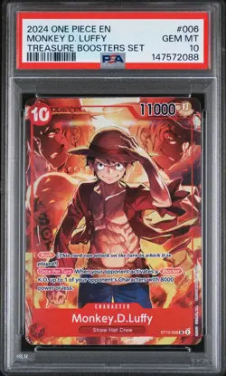 2024 ONE PIECE PROMOS TREASURE BOOSTERS SET #006 MONKEY D. LUFFY PSA 10 - Image 1
