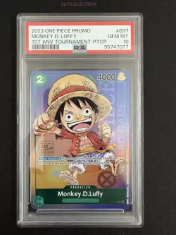 2023 One Piece EN Monkey D. Luffy P-037 1st Anniversary Tournament #1 PSA10 -WZY - Image 1