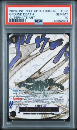 2026 ONE PIECE OP14-EB04-THE AZURE SEA'S SEVEN ALTERNATE ART GROUND DEATH PSA 10 - Image 1