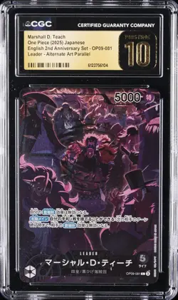 2025 ONE PIECE JPN ENGLISH 2ND ANNIV ALT ART MARSHALL D. TEACH CGC 10 PRISTINE - Image 1