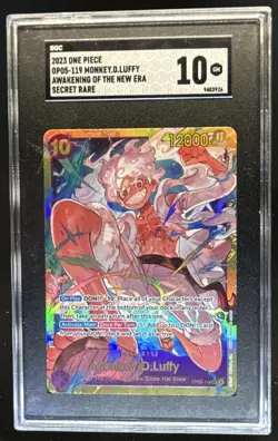 2023 One Piece Awakening of New Era Monkey.D.Luffy Secret Rare #OP05-119 SGC 10 - Image 1