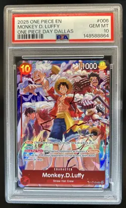2025 One Piece Monkey D Luffy One Piece Day Dallas #006 PSA 10 GEM MINT - Image 1