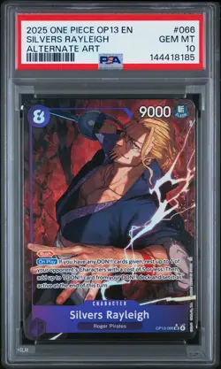2025 ONE PIECE OP13-CARRYING ON HIS WILL ALTERNATE ART SILVERS RAYLEIGH PSA 10 - Image 1