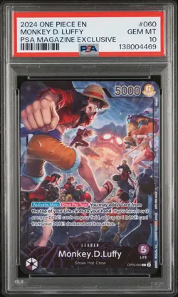 2024 ONE PIECE PROMOS PSA MAGAZINE EXCLUSIVE #060 MONKEY D. LUFFY PSA 10 - Image 1