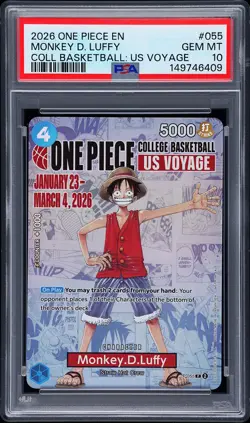 2026 ONE PIECE PROMOS COLLEGE BASKETBALL : US VOYAGE MONKEY D. LUFFY PSA 10 - Image 1