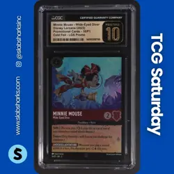 2023 DISNEY LORCANA LGS PROMO #16 MINNIE MOUSE WIDE-EYED DIVER CGC PRISTINE 10 - Image 1