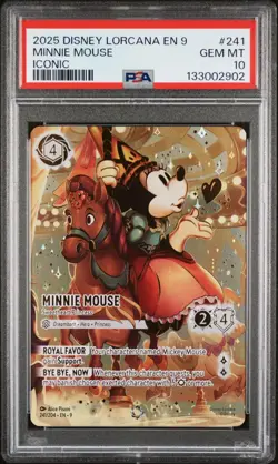 2025 Disney Lorcana Fabled Minnie Mouse Sweetheart Princess Iconic #241 PSA 10 - Image 1