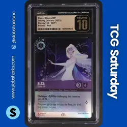 2023 DISNEY LORCANA RISE OF THE FLOOD. #19 ELSA GLOVES OFF PROMO CGC PRISTINE 10 - Image 1