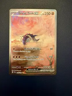 Pokemon TCG Great Tusk EX Scarlet & Violet Holo Card 246/198 - Image 1