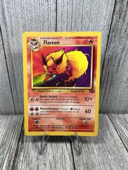 Pokemon 1999 TCG Jungle Flareon Card 19/64 Regular Rare Vintage HP/MP - Image 1