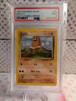 Pokemon DIGLETT Energy Misprint ERROR Card Base Set 47/102 WoTC 1999 PSA 9 - Image 1