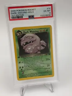 2000 POKEMON TEAM ROCKET Card DARK WEEZING -HOLO 14/82 1ST EDITION grade PSA 6 - Image 1
