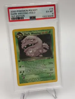 2000 POKEMON TEAM ROCKET Card DARK WEEZING -HOLO 14/82 1ST EDITION grade PSA 6 - Image 2