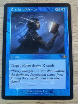 Stroke of Genius - RETRO FRAME FOIL - Dominaria Remastered Out-of-Pack Quality - Image 1