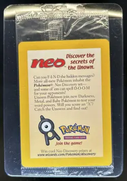 2001 Sealed Entei Reverse Holo Pokemon Discovery Black Star Movie Promo TCG - Image 1