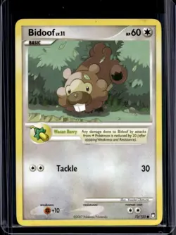 2007 Pokemon Diamond & Pearl Mysterious Treasures Bidoof #73/123 - Image 1