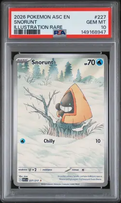 2026 POKEMON ASC EN-ASCENDED HEROES ILLUSTRATION RARE #227 SNORUNT PSA 10 - Image 1