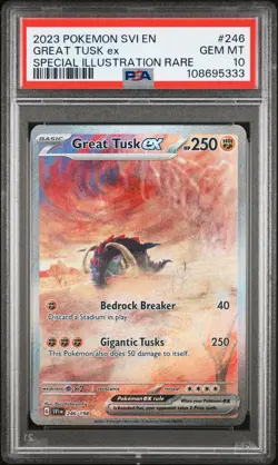 2023 POKEMON SCARLET & VIOLET SPECIAL ILLUSTRATION RARE GREAT TUSK EX PSA 10 - Image 1