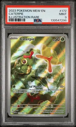 2023 POKEMON MEW EN-151 ILLUSTRATION RARE #172 CATERPIE PSA 9 - Image 1