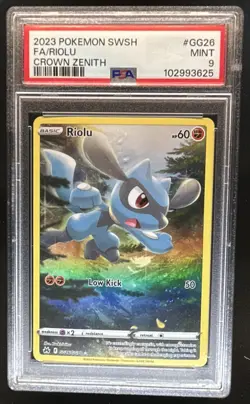 2023 Pokemon SWSH Crown Zenith Riolu Galarian Gallery #GG26/GG70 PSA 9 - Image 1