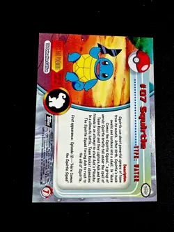 Squirtle LP Pokemon Topps Tv Animation 1999 Black Label Light Play - Image 2
