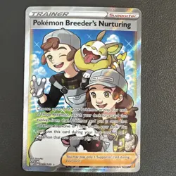 Pokemon Breeder's Nurturing (Full Art) 188/189 Swsh03: Darkness Ablaze Holo NM - Image 1