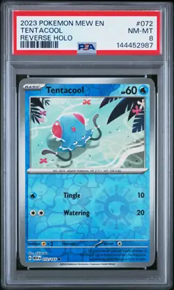 2023 POKEMON MEW EN-151 REVERSE HOLO #072 TENTACOOL PSA 8 - Image 1