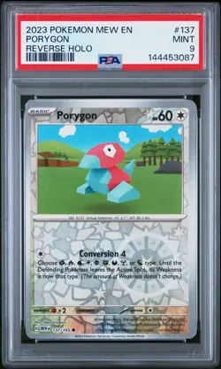 2023 POKEMON MEW EN-151 REVERSE HOLO #137 PORYGON PSA 9 - Image 1