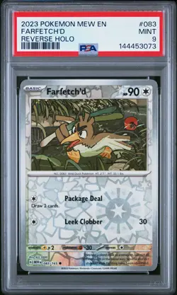 2023 POKEMON MEW EN-151 REVERSE HOLO #083 FARFETCH'D PSA 9 - Image 1