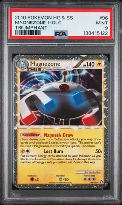 2010 POKEMON HEARTGOLD & SOULSILVER TRIUMPHANT #96 MAGNEZONE-HOLO PSA 9 - Image 1