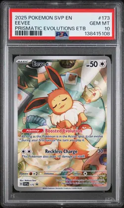 2025 POKEMON SVP EN-SV BLACK STAR PROMO #173 EEVEE PSA 10 - Image 1