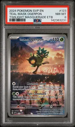 2024 POKEMON SVP EN-SV BLACK STAR PROMO #123 TEAL MASK OGERPON PSA 8 - Image 1