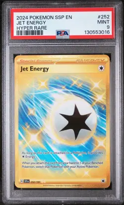 2024 POKEMON SSP EN-SURGING SPARKS HYPER RARE #252 JET ENERGY PSA 9 - Image 1