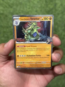 POKEMON TEAM ROCKET'S TYRANITAR 096/182 DESTINED RIVALS STAMP PRERELEASE NM - Image 1