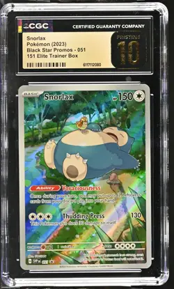 2023 Pokemon Black Star Promos Snorlax 151 ETB Pristine CGC 10 #051 - Image 1