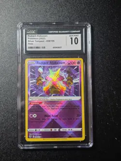 2022 Pokemon SWSH Silver Tempest Radiant Alakazam CGC Gem Mint 10 - Image 1