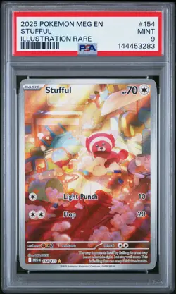 2025 POKEMON MEG EN-MEGA EVOLUTION ILLUSTRATION RARE #154 STUFFUL PSA 9 - Image 1