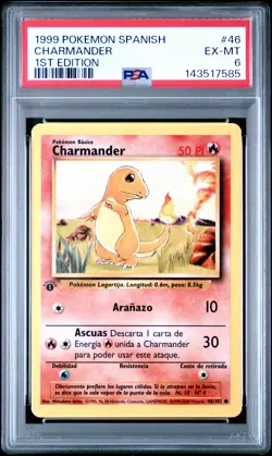 1999 POKEMON SPANISH 1ST EDITION #46 CHARMANDER PSA 6 - Image 1