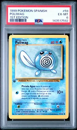 1999 POKEMON SPANISH 1ST EDITION #59 POLIWAG PSA 6 - Image 1