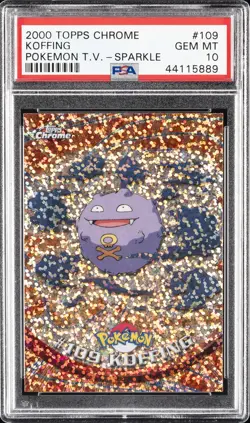 2000 TOPPS CHROME POKEMON T.V. SPARKLE #109 KOFFING PSA 10 - Image 1
