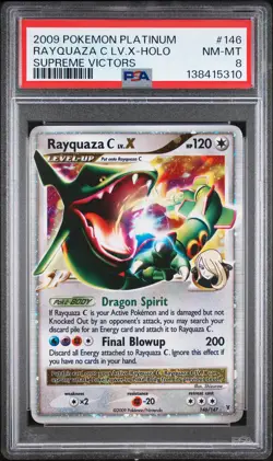 2009 POKEMON PLATINUM SUPREME VICTORS #146 RAYQUAZA C LV.X-HOLO PSA 8 - Image 1