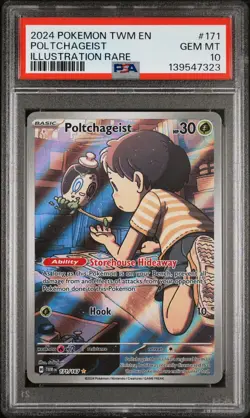 2024 POKEMON TWM EN-TWILIGHT MASQUERADE ILLUSTRATION RARE POLTCHAGEIST PSA 10 - Image 1