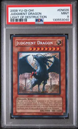2008 YU-GI-OH! LODT-LIGHT OF DESTRUCTION #EN026 JUDGMENT DRAGON PSA 9 - Image 1
