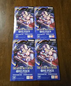 Lot of 4 OP14 EB04 The Azure Sea’s Seven One Piece Card Game Sleeved Booster New - Image 1
