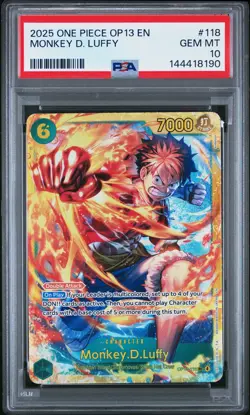 2025 ONE PIECE OP13-CARRYING ON HIS WILL #118 MONKEY D. LUFFY PSA 10 - Image 1